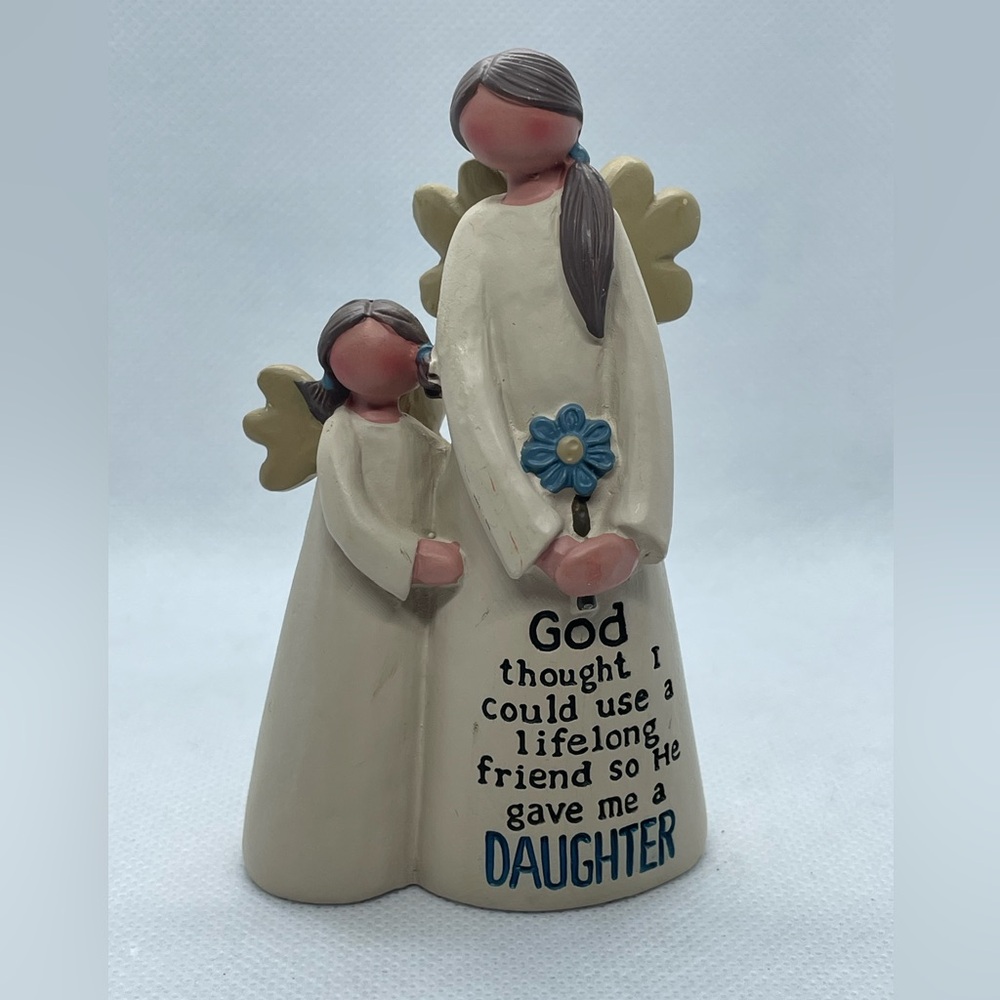 Blossom Bucket God Gave Me a Daughter Angel Figurine 4" Lloyd 2015 Collectible